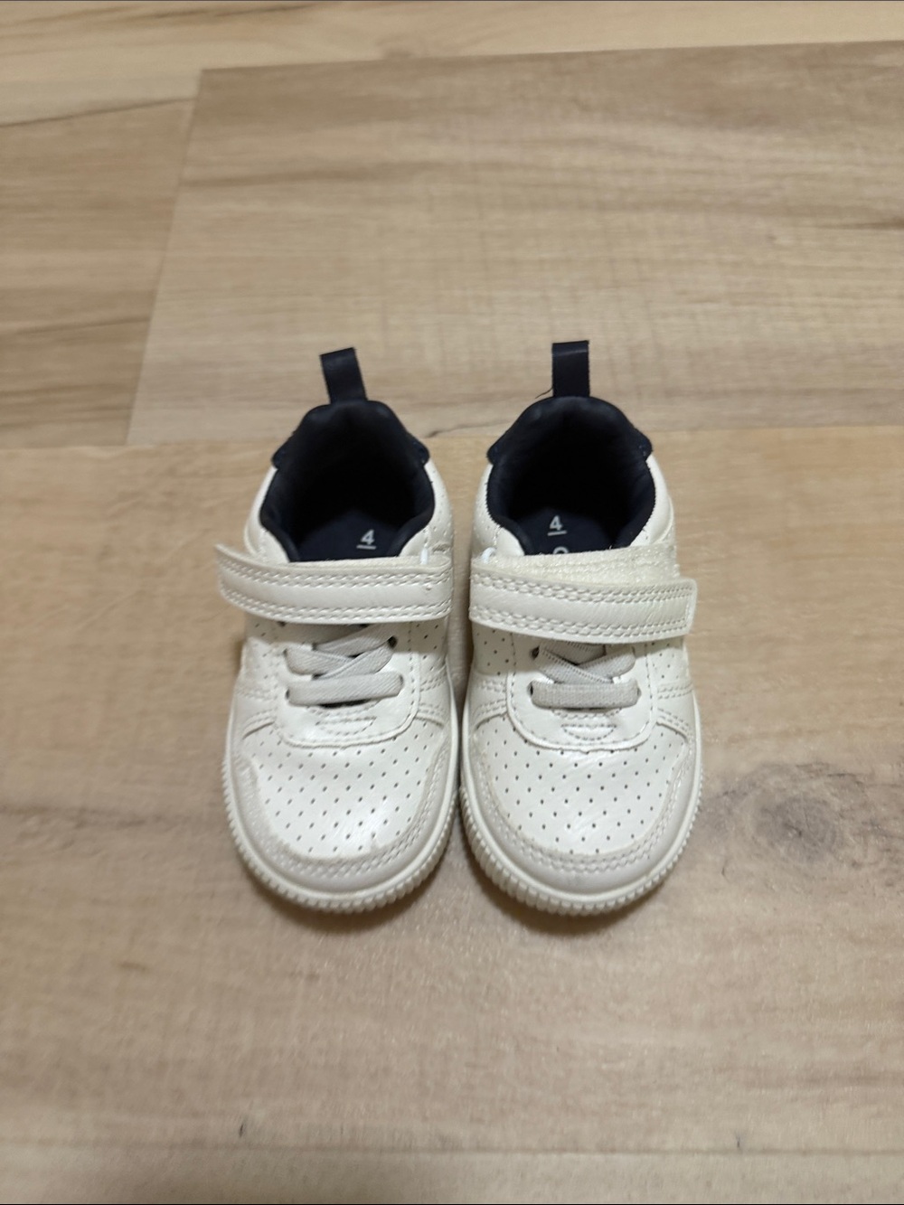 Carter's Off-White Kids Sneakers with Navy Lining